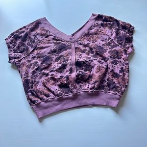 Pilcro from Anthropologie oversized v-neck floral sweatshirt